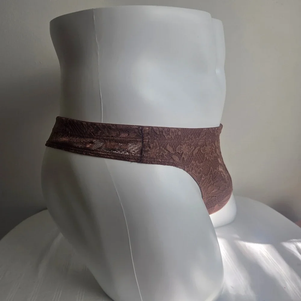 Cosabella Italian Men's Floral Lace G-String Brown UNO Designer Underwear S